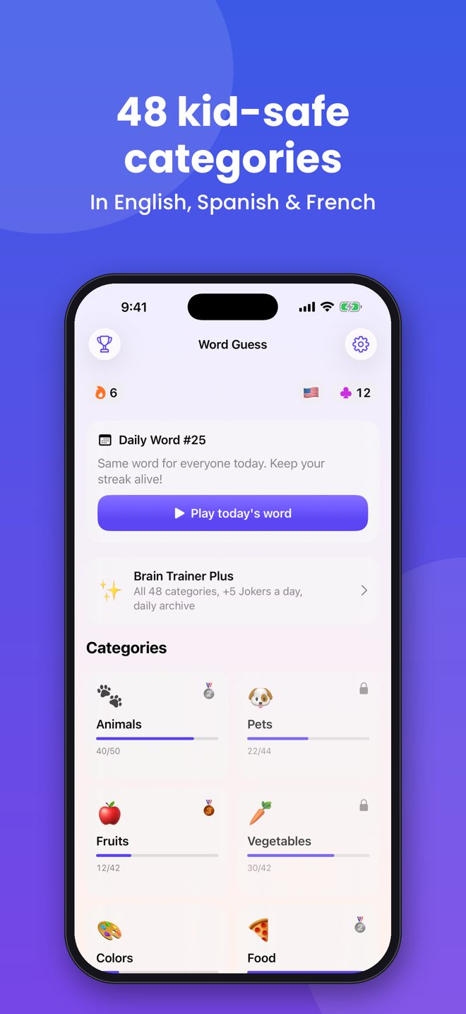 Home screen with 48 categories